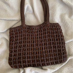 Carrie Forbes crochet velvet shoulder bag